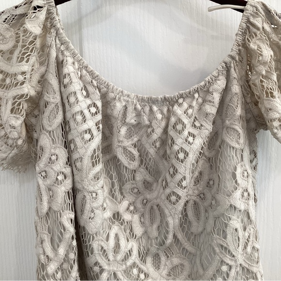 Express Beige Lace Blouse - Picture 9 of 9